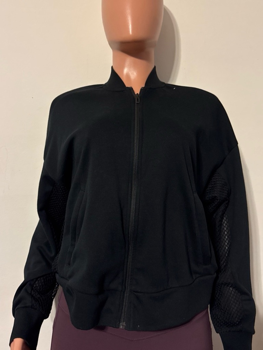 adidas Black Women's Zip-Front Bomber Jacket